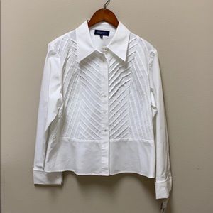 Jones New York white button down blouse size 1X